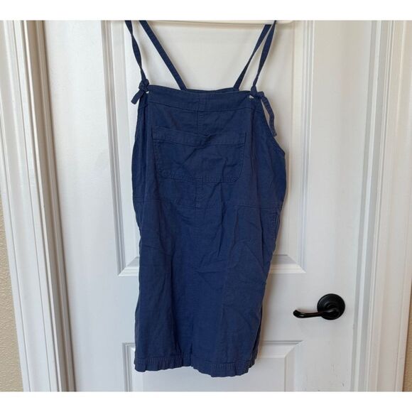 Old Navy Cami Romper Linen Blend Womens Size L Blue Comfy fit - Picture 3 of 6